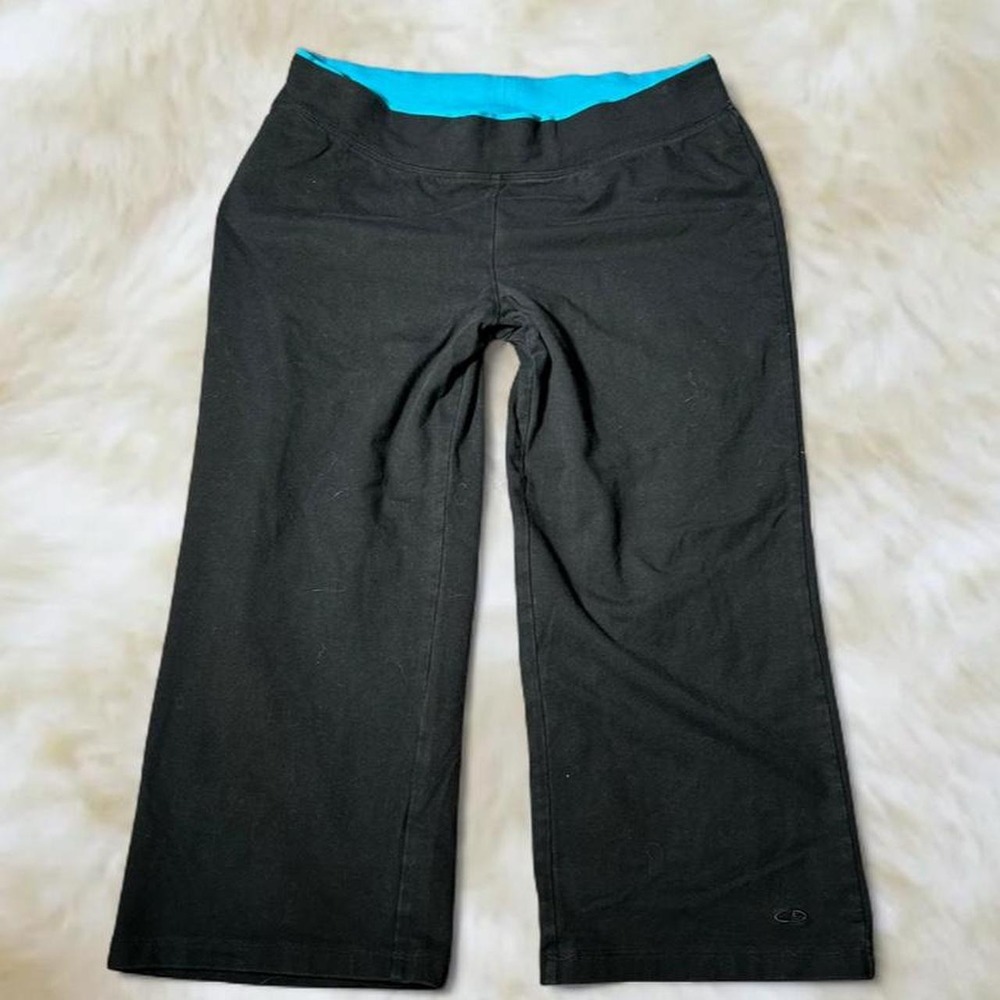 Champion Capri Pants Black Cropped Leg Athletic Y2K Women's Medium
